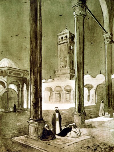 Ingang van de Muhammad Ali-moskee, Caïro, Egypte door Louis Cabanes