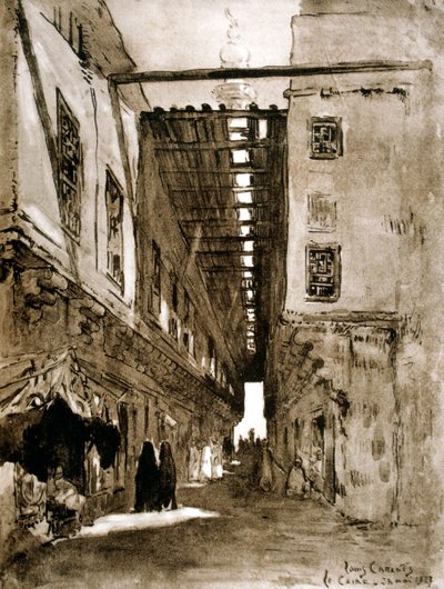 Souks, Caïro, 1928 door Louis Cabanes