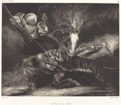 Aanval van de tijger door Louis Candide Boulanger