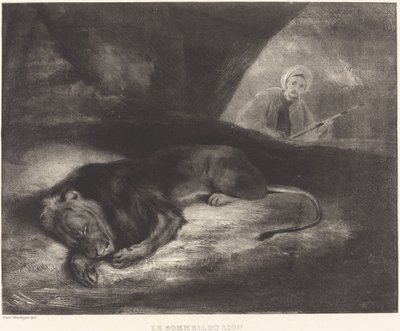De slaap van de leeuw door Louis Candide Boulanger