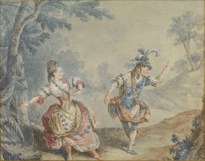Marie Allard en Jean Dauberval in de opera-ballet Silvie door Louis Carrogis dit Carmontelle