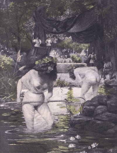 Ginerva en Isotta, illustratie uit Decameron van Boccaccio gepubliceerd door Navarre Society 1930