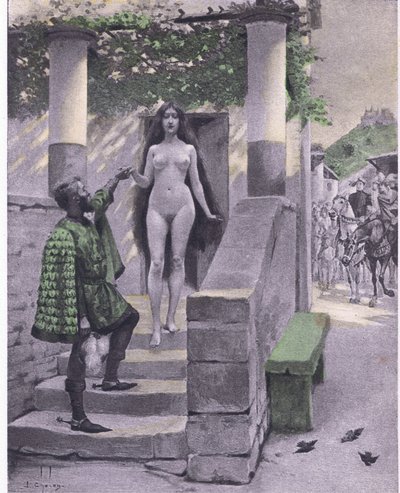 Griselda, illustratie uit Decameron van Boccaccio gepubliceerd door Navarre Society jaren 1930 door Louis Chalon