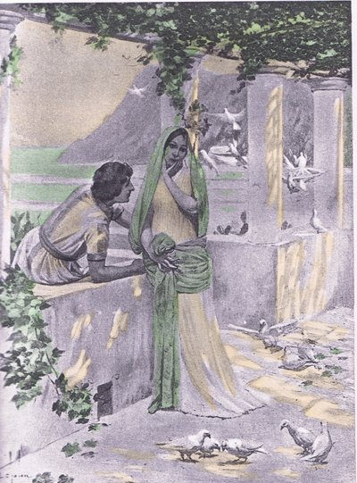 Restituta, illustratie uit Decameron van Boccaccio uitgegeven door Navarre Society 1930