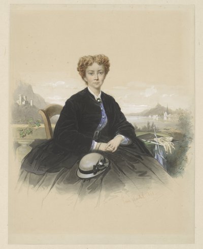 Portret van Maria Elisabeth Adolphine Waller-Schill door Louis Chantal