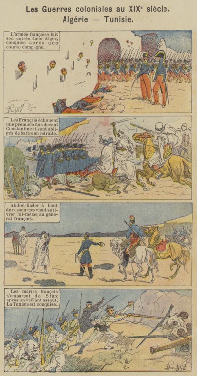 De koloniale oorlogen in de 19e eeuw, Algerije, Tunesië door Louis Charles (after) Bombled