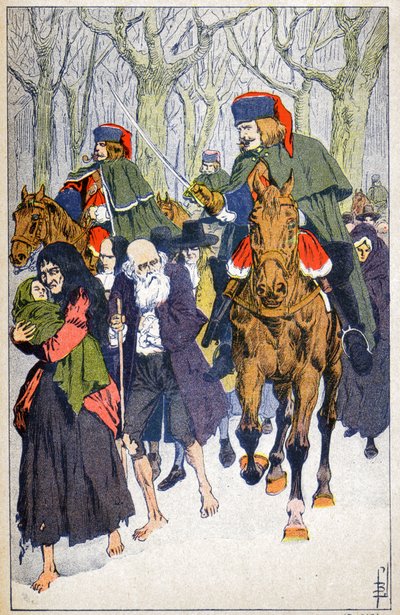 Arrestatie van protestanten door Louis Charles Bombled