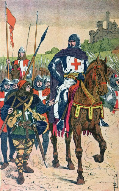 Vertrek naar de kruistochten, illustratie uit 