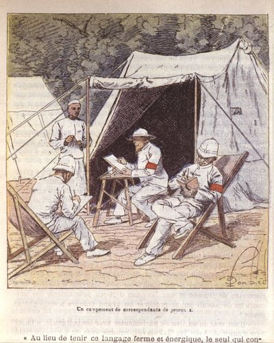 Franse oorlogscorrespondenten in Madagaskar ten tijde van de annexatie door Frankrijk 1895-96 door Louis Charles Bombled
