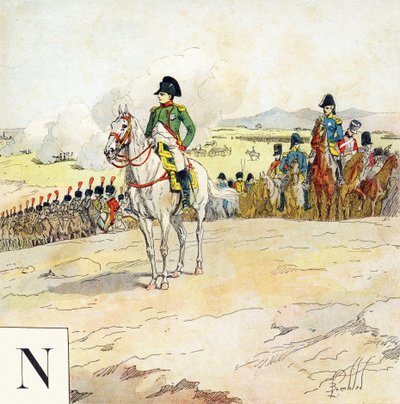 Letter N: Napoleon, "Je serai soldat" (Ik zal soldaat worden) - Militair alfabet door Louis Charles Bombled