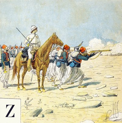 Letter Z: Zouaven, "Ik zal soldaat zijn" - Militair alfabet door Louis Charles Bombled