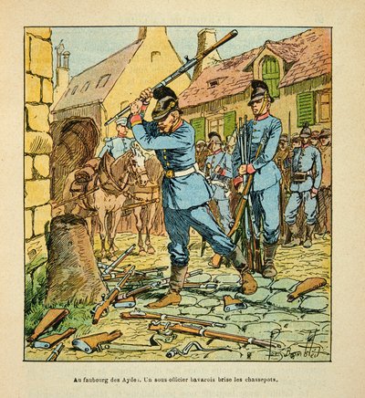 Na de verovering van de stad Orleans in oktober 1870 brak een Beierse onderofficier de jagers door Louis Charles Bombled