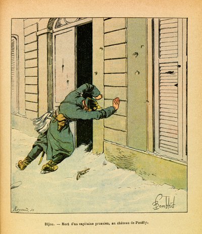 De dood van een Pruisische kapitein bij het kasteel van Pouilly door Louis Charles Bombled