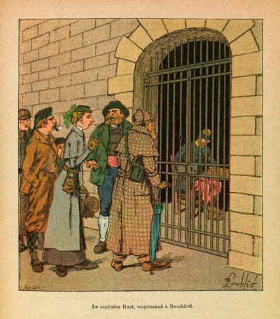 Het oostelijke leger van Eugene Sergeant, geïllustreerd door Louis Bombled: Kapitein Huot gevangen in Neuchatel door Louis Charles Bombled