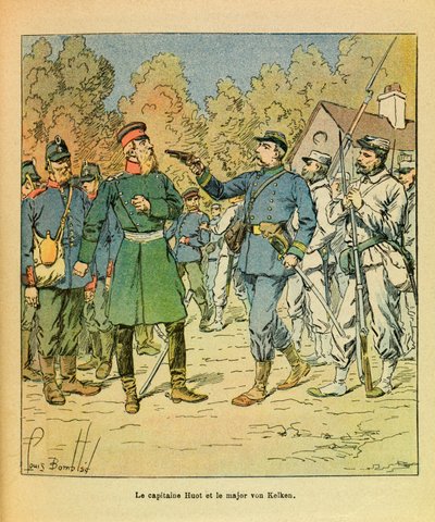 De Oostelijke Armee van Eugene Sergeant, bekend als Grenest, geïllustreerd door Louis Bombled: In Franche Comté, de kapitein van de Huot Freiciners vangt majoor Von Kelken tijdens Raze