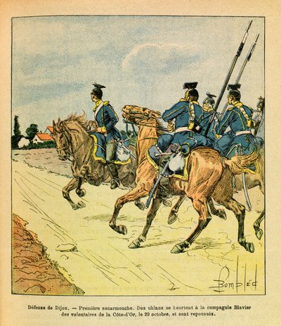 Het Oostelijke Leger van Eugene Sergeant, genaamd Grenest, geïllustreerd door Louis Bombled (1862-1927) (Frans-Duitse Oorlog; campagne van 1870-1871): Verdediging van Dijon op 29 oktober door Louis Charles Bombled