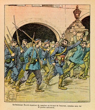 De oostelijke Armee van Eugene Sergeant, bekend als Grenest: Tijdens de gevechten bij Epinal in oktober 1870, leidde luitenant Enard enthousiast de Nationale Garde door Louis Charles Bombled