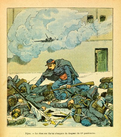 Dijon, januari 1871, de jager Victor Curtat veroverde de vlag van de 61e Pommerse door Louis Charles Bombled