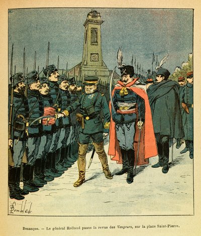 De Oostelijke Armee van Eugene Sergeant, bekend als Grenest, geïllustreerd door Louis Bombled: In Besançon, Generaal Rolland beoordeelt de 