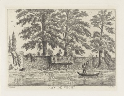 Gesprek over de tuinmuur door Louis Charles Hora Siccama