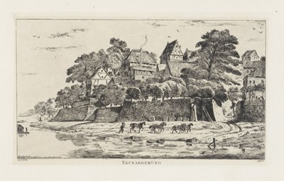 Gezicht op Neckargemünd (Baden-Württemberg) door Louis Charles Hora Siccama