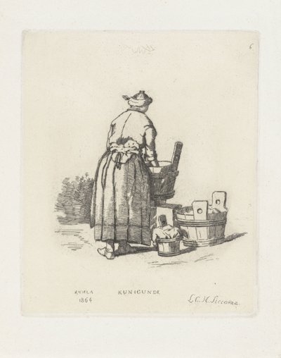 Wasvrouw door Louis Charles Hora Siccama