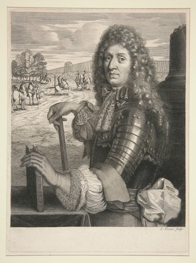 Portret van een edelman in harnas door Louis Cossin