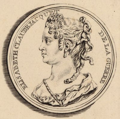 Portret van de componist Elisabeth Claude Jacquet de La Guerre 1665-1729 door Louis Crepy