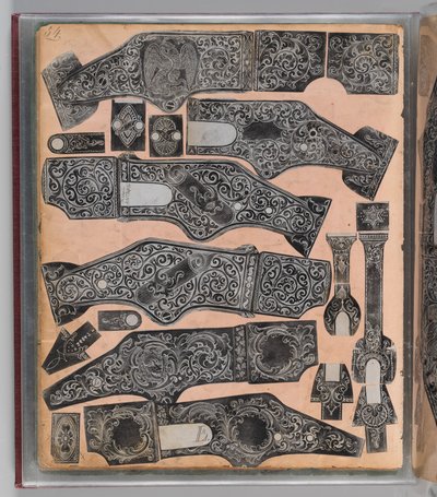 Werkboek met de gegraveerde vuurwapenversiering van Louis D. Nimschke, Amerikaans, ca 1850-1900 door Louis D. Nimschke