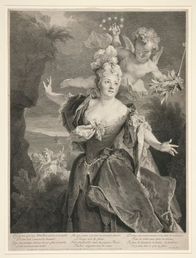 Portret van Marie Anne de Chateauneuf (genaamd Duclos) door Louis Desplaces