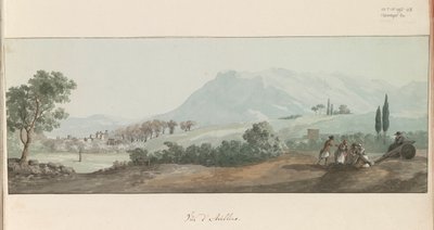 Gezicht op Avellino door Louis Ducros