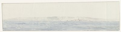 Gezicht op Crotone en de kust door Louis Ducros