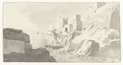Gezicht op Polignano door Louis Ducros