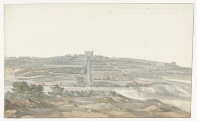Gezicht op Vedala paleis van de grootmeester, gelegen in het Boschetto op Malta door Louis Ducros