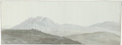 Gezicht op bergtoppen van de Apennijnen door Louis Ducros
