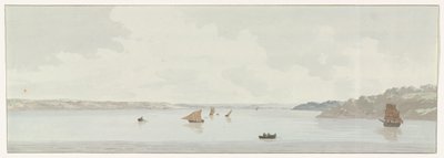 Gezicht op een deel van het Mare Piccolo door Louis Ducros