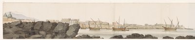 Gezicht op haven van Catanie (Voyage en Italie, en Sicile et à Malte - 1778) door Louis Ducros
