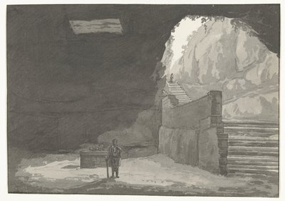 Grot en fontein in de oude stad Manduria door Louis Ducros