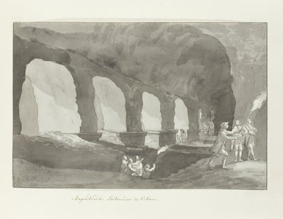 Souterrain van het amfitheater van Catanië door Louis Ducros