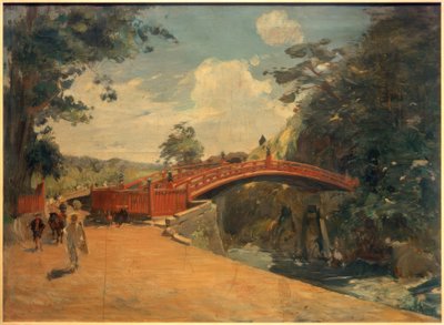 Heilige Brug in Nikkō door Louis Dumoulin