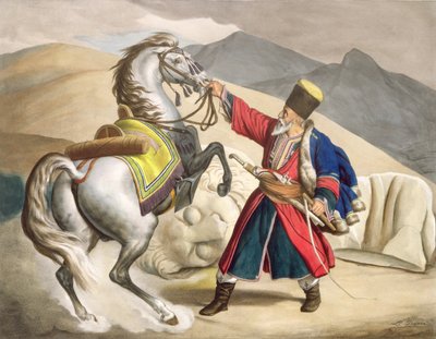 Een Tataar met zijn Paard, gegraveerd door de Thierry Broers, 1825 door Louis Dupré