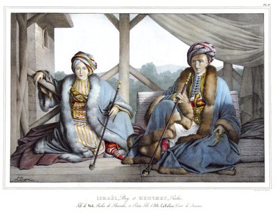 Ismael, Bey en Mehemet Pasha, zoon van Veli, pasha van Thessalië en kleinzoon van Ali Tebelen (1741-1822), vizier van Janina, in 