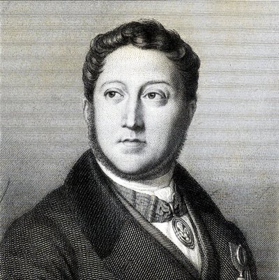 Portret van de componist Gioachino Antonio Rossini 1792-1868, 1836 door Louis Dupré