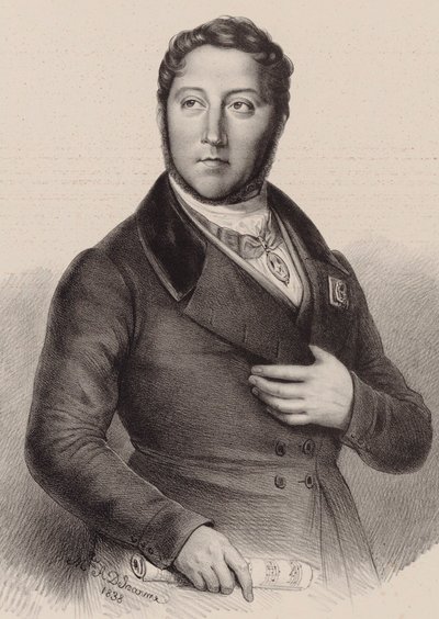 Portret van de componist Gioachino Antonio Rossini 1792-1868, 1838 door Louis Dupré