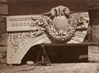 Ornamentale sculptuur van het Parijse operahuis (boogdetail) door Louis Emile Durandelle