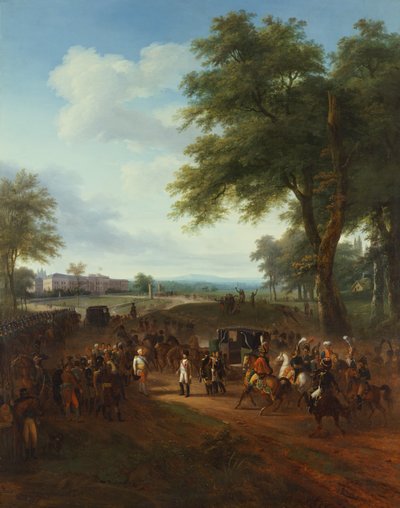 Napoleon ontvangen door Frederik Hertog van Württemberg, 2 oktober door Louis Etienne Watelet
