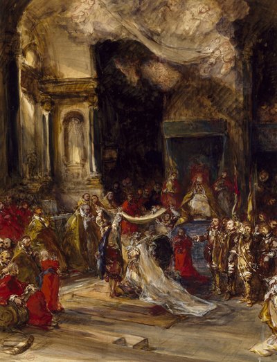Een koninklijke huwelijksceremonie door Eugene Isabey