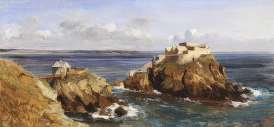 Uitzicht op het fort van Bertheaume door Eugene Isabey