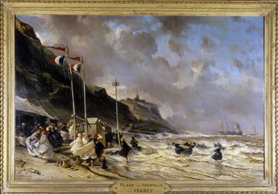 Granville Beach door Louis Eugene Gabriel Isabey