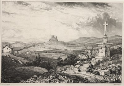 Larderole Kasteel, Auvergne door Louis Eugene Gabriel Isabey